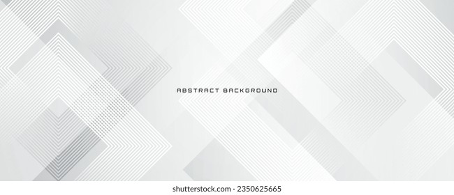 White geometric abstract background overlap layer on bright space with lines effect decoration. Modern graphic design element rhombus style concept for banner, flyer, card, cover, or brochure