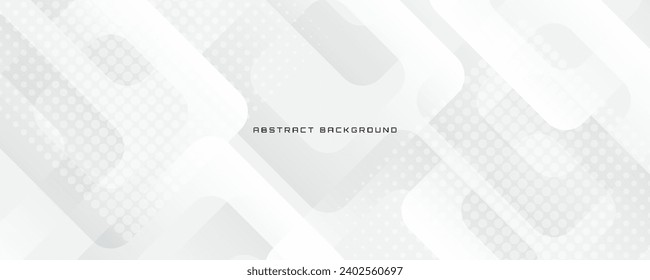 White geometric abstract background overlap layer on bright space with rounded squares effect decoration. Modern graphic design element lines style concept for banner, flyer, card, cover, or brochure