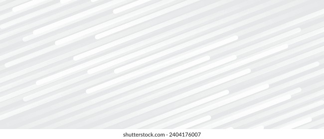 White geometric abstract background overlap layer on bright space with diagonal rounded lines decoration. Modern graphic design element motion style concept for banner, flyer, card, or brochure cover