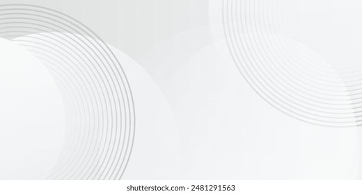 Fondo abstracto geométrico blanco superpone la capa en el espacio brillante con la decoración del efecto de las líneas. Concepto moderno del estilo de los círculos del elemento del Diseño gráfico para el fondo abstracto gris blanco moderno del Anuncio