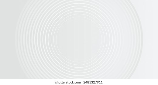 White geometric abstract background overlap layer on bright space with lines effect decoration. Modern graphic design element circles style concept for banner circle line