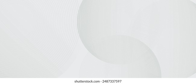 White geometric abstract background overlap layer on bright space with lines effect decoration. Modern graphic design element circles style concept for banner, modern vector arts