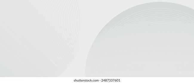 White geometric abstract background overlap layer on bright space with lines effect decoration. Modern graphic design element circles style concept for banner, modern vector arts