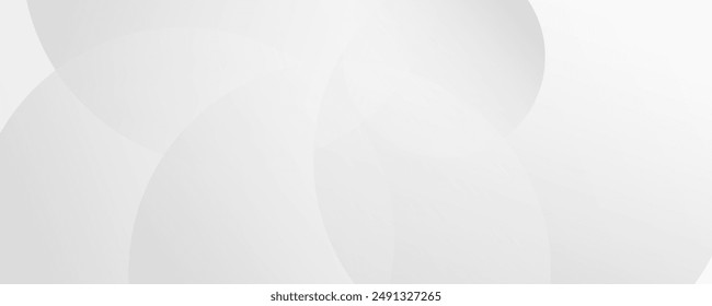 White geometric abstract background overlap layer on bright space with lines effect decoration. Modern graphic design element circles style concept for banner. Eps10