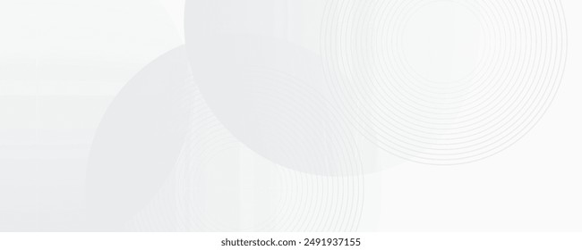 Fondo abstracto geométrico blanco superpone la capa en el espacio brillante con la decoración del efecto de las líneas. Concepto moderno del estilo de los círculos del elemento del Diseño gráfico para el Anuncio, Artes vectoriales modernos