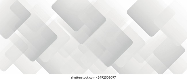 white geometric abstract background overlap layer on bright space with rounded rhomb effect decoration	