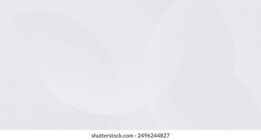 White geometric abstract background overlap layer on bright space with lines effect decoration. Modern graphic design element circles style concept for banner.