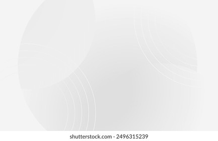 White geometric abstract background overlap layer on bright space with lines effect decoration. Modern graphic design element circles style concept for banner.