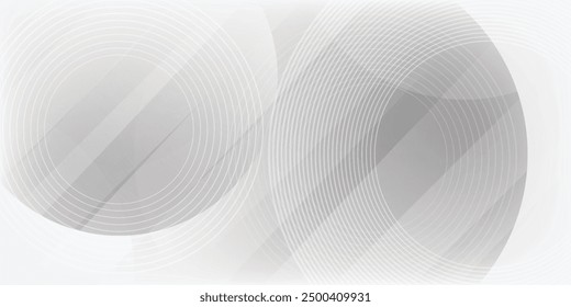White geometric abstract background overlap layer on bright space with lines effect decoration. Modern graphic design element circles style concept for banner.modern abstract