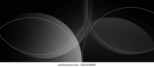 White geometric abstract background overlap layer on bright space with lines effect decoration. Modern graphic design element circles style concept for banner.