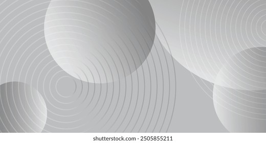 White geometric abstract background overlap layer on bright space with lines effect decoration. Modern graphic design element circles style concept for
