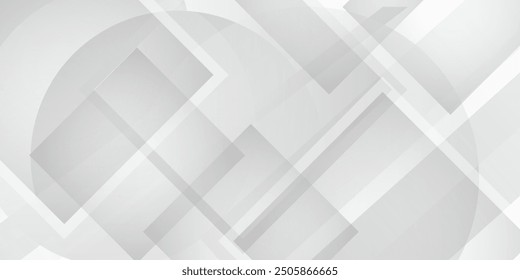 White geometric abstract background overlap layer on bright space with lines effect decoration. Modern graphic design element circles style concept pattern