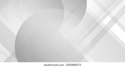 White geometric abstract background overlap layer on bright space with lines effect decoration. Modern graphic design element circles style concept poster shape