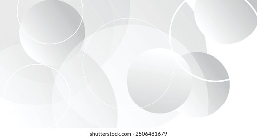 White geometric abstract background overlap layer on bright space with lines effect decoration. Modern graphic design element circles style concept arts abstract