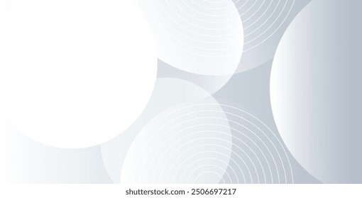 El fondo abstracto geométrico blanco se superpone en el espacio brillante con la decoración del efecto de las líneas. Círculos de elementos de Diseño gráfico modernos