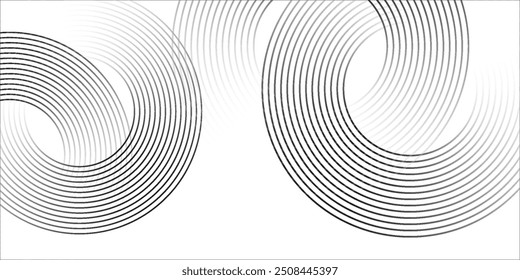 White geometric abstract background overlap layer on bright space with lines effect decoration. Modern graphic design element circles style concept for banner,