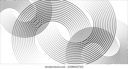 El fondo abstracto geométrico blanco se superpone en el espacio brillante con la decoración del efecto de las líneas. Concepto moderno del estilo de los círculos del elemento de Diseño gráfico para el Anuncio,