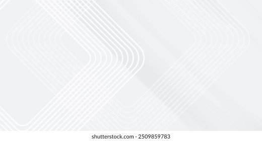 White geometric abstract background overlap layer on bright space with lines effect decoration. Modern graphic design element circles style concept for banner.