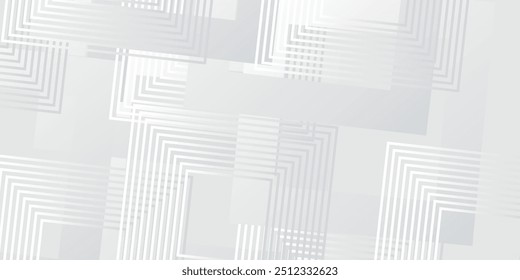 White geometric abstract background overlap layer on bright space with lines effect decoration. Modern graphic design