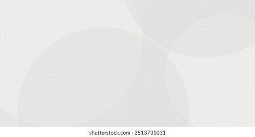 White geometric abstract background overlap layer on bright space with lines effect decoration. Modern graphic design element circles style concept for banner.
