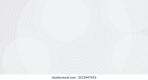 White geometric abstract background overlap layer on bright space with lines effect decoration. Modern graphic design element circles style concept for