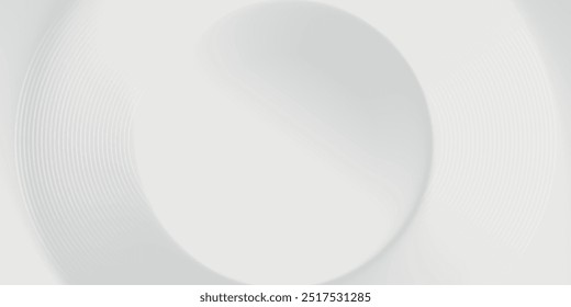 White geometric abstract background overlap layer on bright space with lines effect decoration. Modern graphic design element circles style concept for