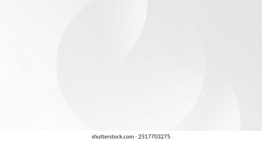 Weiße geometrische abstrakte Hintergrund Überlappungsschicht auf hellen Raum mit Linien Effekt Dekoration. Modernes grafisches Design Element Kreise Stil Konzept für Banner. EPS 10