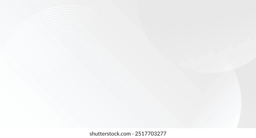 O plano de fundo abstrato geométrico branco sobrepõe a camada no espaço brilhante com a decoração de efeito de linhas. Design gráfico moderno circula o conceito de estilo para banner.