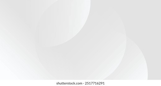 White geometric abstract background overlap layer on bright space with lines effect decoration. Modern graphic design element circles style concept for banner. Vector EPS 10