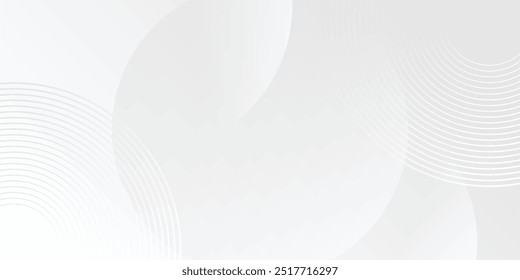 El fondo abstracto geométrico blanco se superpone en el espacio brillante con la decoración del efecto de las líneas. Concepto moderno del estilo de los círculos del elemento del Diseño gráfico para el Anuncio. Ilustración vectorial