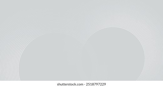 White geometric abstract background overlap layer on bright space with lines effect decoration. Modern graphic design element circles style concept for