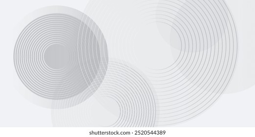 White geometric abstract background overlap layer on bright space with lines effect decoration. Modern graphic design element circles style concept for