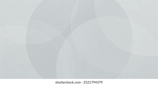 White geometric abstract background overlap layer on bright space with lines effect decoration. Modern graphic design element circles style concept for