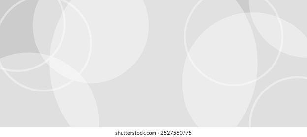 White geometric abstract background overlap layer on bright space with lines effect decoration. Modern graphic design element circles style concept for banner