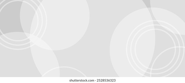 White geometric abstract background overlap layer on bright space with lines effect decoration. Modern graphic design element circles style concept for banner