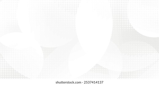 White geometric abstract background overlap layer on bright space with lines effect decoration. Modern graphic design element circles style concept for banner.