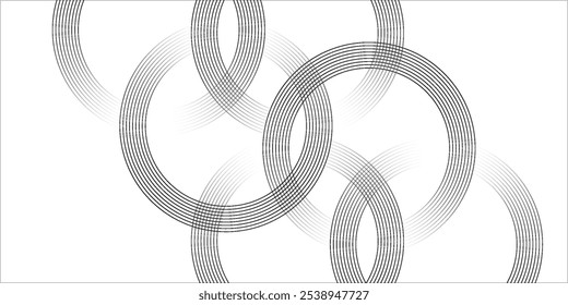 El fondo abstracto geométrico blanco se superpone en el espacio brillante con la decoración del efecto de las líneas. Concepto moderno del estilo de los círculos del elemento de Diseño gráfico para el Anuncio,