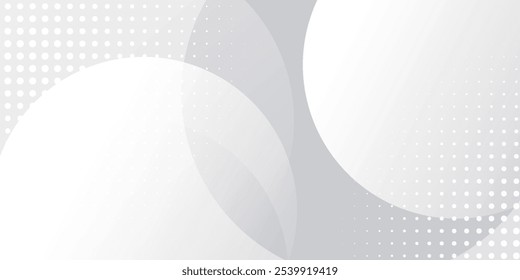 White geometric abstract background overlap layer on bright space with lines effect decoration. Modern graphic design element circles style concept for banner.