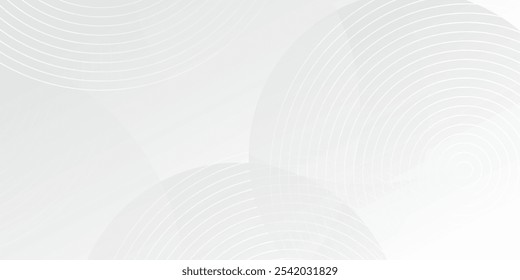 El fondo abstracto geométrico blanco se superpone en el espacio brillante con la decoración del efecto de las líneas. Concepto moderno del estilo de los círculos del elemento del Diseño gráfico para el Anuncio. eps 10