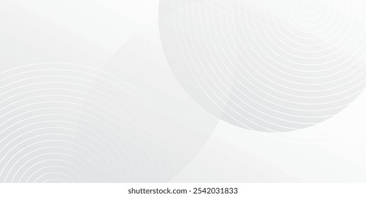 White geometric abstract background overlap layer on bright space with lines effect decoration. Modern graphic design element circles style concept for banner. eps 10