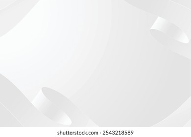 Capa abstracta geométrica blanca de la superposición del fondo en el espacio brillante con la decoración del efecto de las líneas 3d. Concepto moderno del estilo ondulado del elemento de Diseño gráfico para el Anuncio.