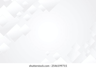 White geometric abstract background overlap layer on bright space with lines effect decoration. Modern graphic design element squares style concept for banner, flyer, card, cover, or brochure