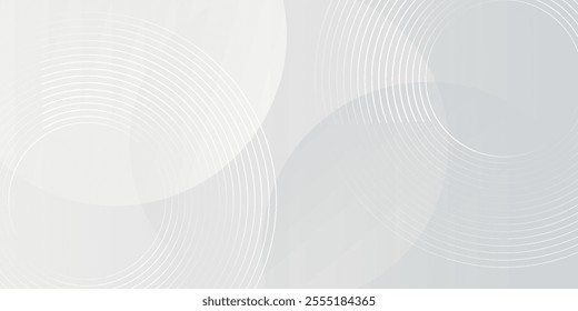 White geometric abstract background overlap layer on bright space with lines effect decoration. Modern graphic design element circles style concept for