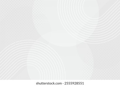 White geometric abstract background overlap layer on bright space with lines effect decoration. Modern graphic design element circles style concept for banner.
