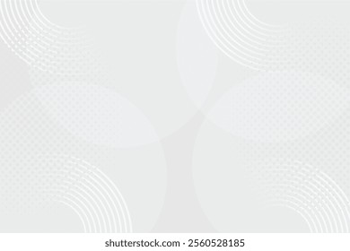 White geometric abstract background overlap layer on bright space with lines effect decoration. Modern graphic design element circles style concept for banner.