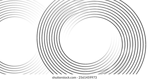 White geometric abstract background overlap layer on bright space with lines effect decoration. Modern graphic design element circles style concept for banner,