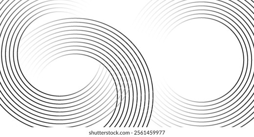 White geometric abstract background overlap layer on bright space with lines effect decoration. Modern graphic design element circles style concept for banner,