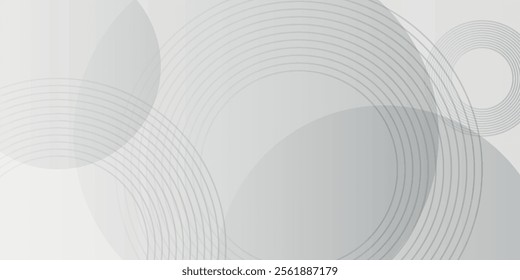 White geometric abstract background overlap layer on bright space with lines effect decoration. Modern graphic design element circles style concept for