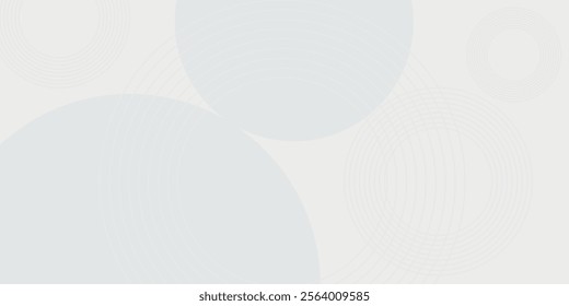 White geometric abstract background overlap layer on bright space with lines effect decoration. Modern graphic design element circles style concept for