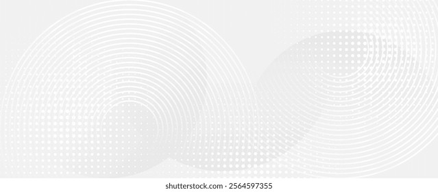 White geometric abstract background overlap layer on bright space with lines effect decoration. Modern graphic design element circles style concept for banner. eps 10
